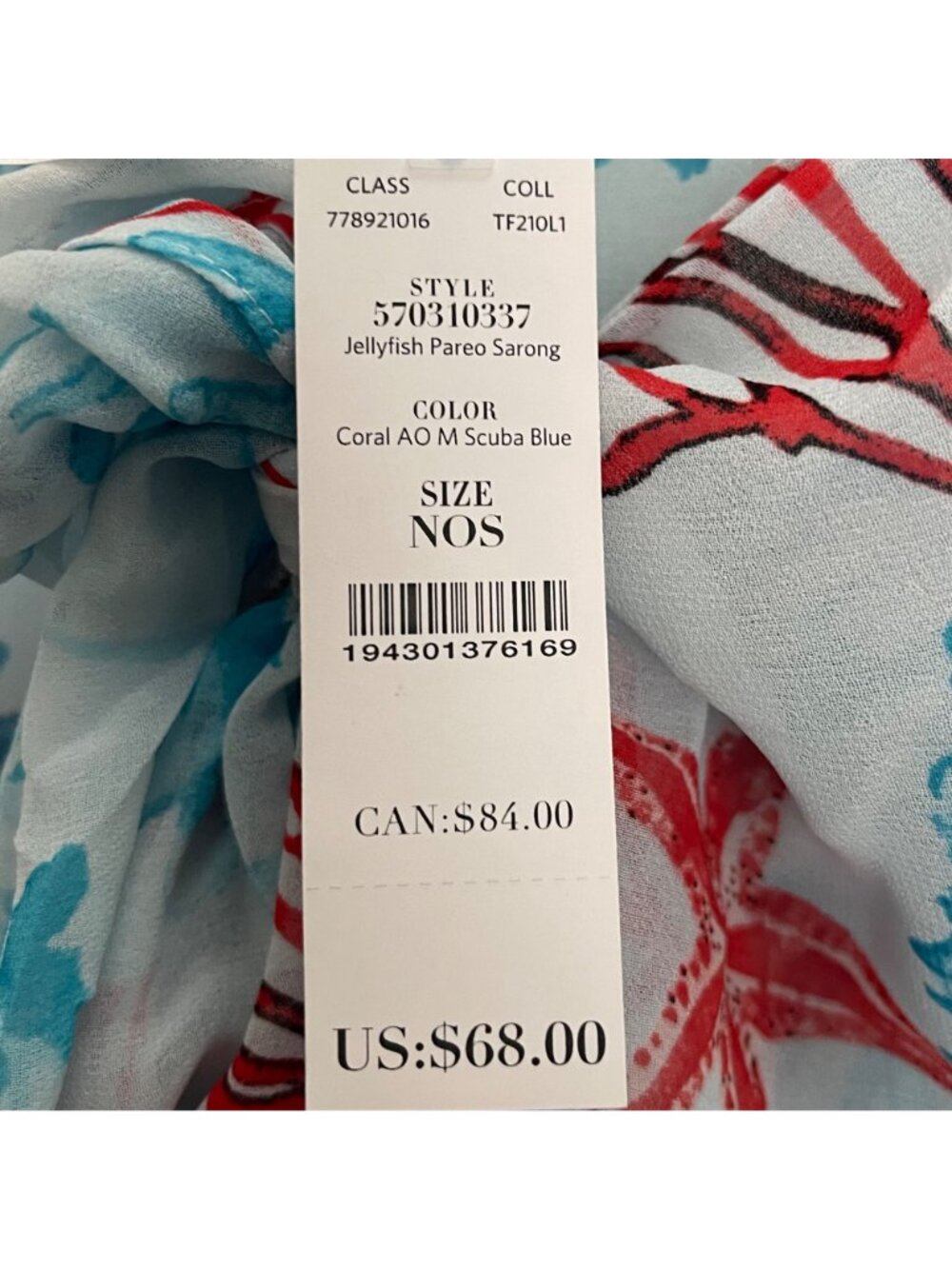 WHBM Women Coastal Beach Sarong Swim Cover Up OS Tassel Sheer Resort Vacation - Picture 6 of 6